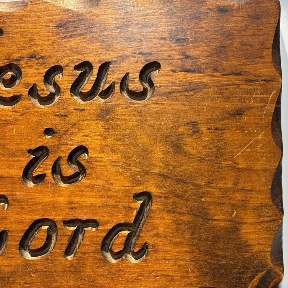 Faith-Inspired Brown Wall Plaque - 'Jesus is Lord'